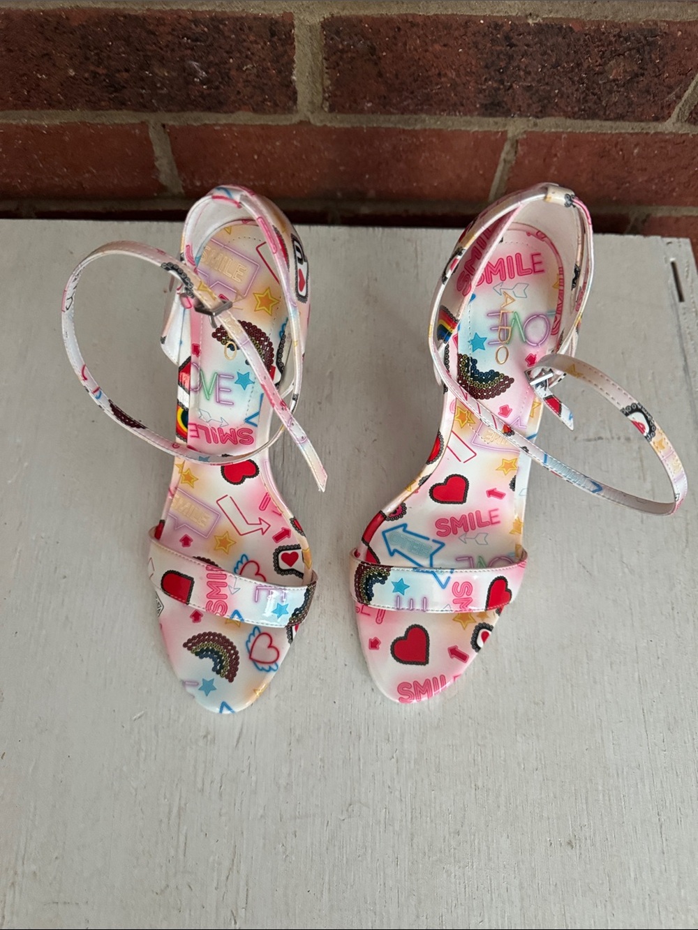 Aldo Sandyy Graphic Printed Stilettos Ankle-Strap Sandals - Picture 7 of 8